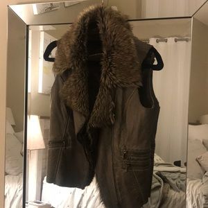 Faux Fur Leather Vest